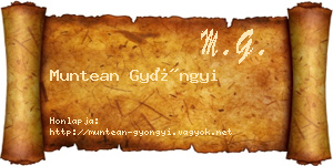 Muntean Gyöngyi névjegykártya